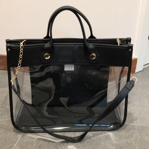 Black and clear tote bag